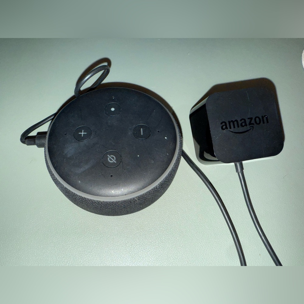 Amazon Echo Dot in Black and Gray